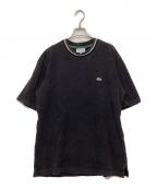 LACOSTEラコステ）の古着「配色リブニットインディゴTシャツ」｜ブラック