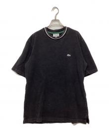 LACOSTE（ラコステ）の古着「配色リブニットインディゴTシャツ」｜ブラック