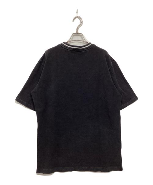 LACOSTE（ラコステ）LACOSTE (ラコステ) 配色リブニットインディゴTシャツ ブラック サイズ:US Lの古着・服飾アイテム