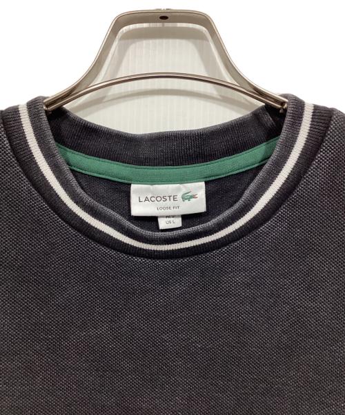 LACOSTE（ラコステ）LACOSTE (ラコステ) 配色リブニットインディゴTシャツ ブラック サイズ:US Lの古着・服飾アイテム
