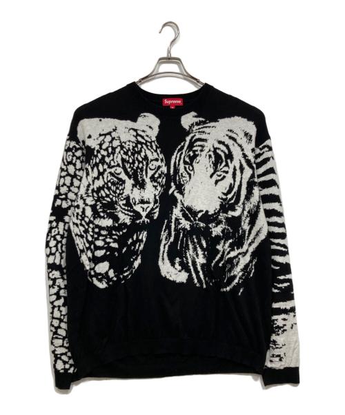 SUPREME（シュプリーム）SUPREME (シュプリーム) Big Cats Jacquard L/S ブラック サイズ:LLの古着・服飾アイテム