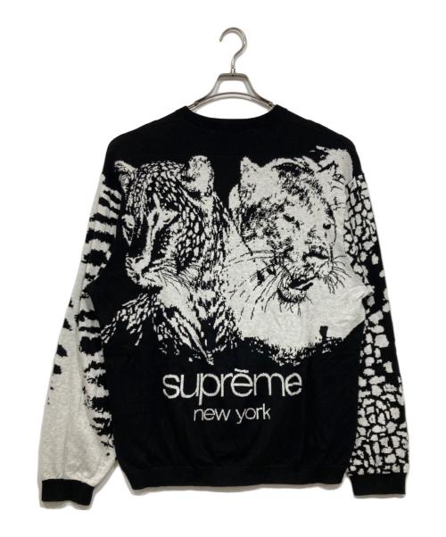 SUPREME（シュプリーム）SUPREME (シュプリーム) Big Cats Jacquard L/S ブラック サイズ:LLの古着・服飾アイテム