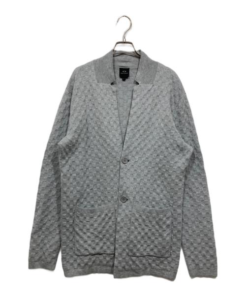 ARMANI EXCHANGE（アルマーニ エクスチェンジ）ARMANI EXCHANGE (アルマーニ エクスチェンジ) ニットジャケット グレー サイズ:Ｌの古着・服飾アイテム