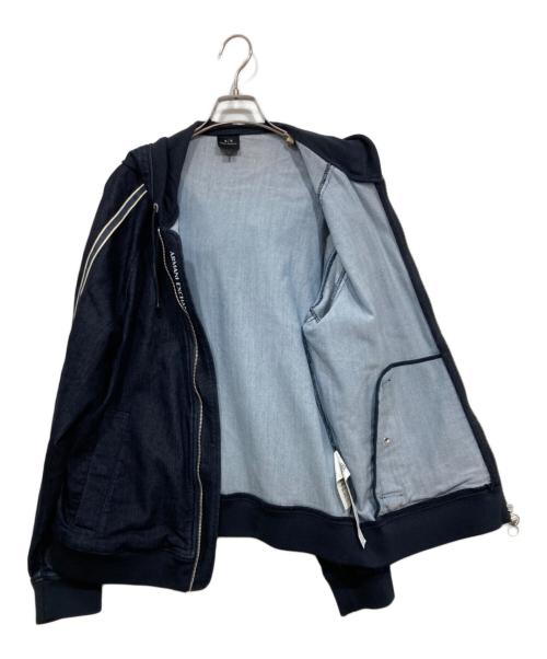 ARMANI EXCHANGE（アルマーニ エクスチェンジ）ARMANI EXCHANGE (アルマーニ エクスチェンジ) デニムジップフーディ インディゴ サイズ:Ｌ　の古着・服飾アイテム