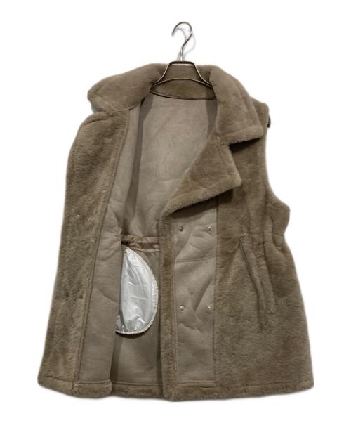 frene（フラーネ）frene (フラーネ) テディボアウエストドロストベスト ベージュ サイズ:M-Lの古着・服飾アイテム