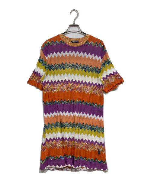 missoni（ミッソーニ）MISSONI (ミッソーニ) ジグザグ柄ニットワンピース マルチカラー サイズ:Ｍの古着・服飾アイテム