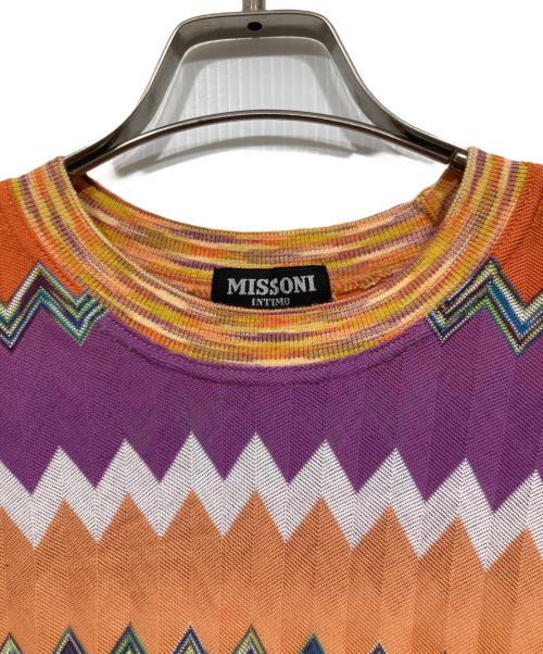 missoni（ミッソーニ）MISSONI (ミッソーニ) ジグザグ柄ニットワンピース マルチカラー サイズ:Ｍの古着・服飾アイテム