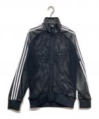 adidas×JEREMY SCOTTアディダス×ジェレミー スコット）の古着「フェイクレザーメッシュトラックトップ」｜ブラック