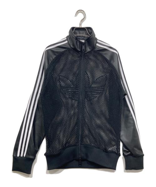 adidas（アディダス）adidas (アディダス) JEREMY SCOTT (ジェレミー スコット) フェイクレザーメッシュトラックトップ ブラック サイズ:Sの古着・服飾アイテム