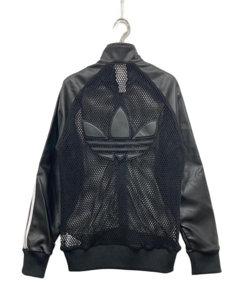 adidas（アディダス）adidas (アディダス) JEREMY SCOTT (ジェレミー スコット) フェイクレザーメッシュトラックトップ ブラック サイズ:Sの古着・服飾アイテム