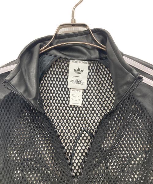 adidas（アディダス）adidas (アディダス) JEREMY SCOTT (ジェレミー スコット) フェイクレザーメッシュトラックトップ ブラック サイズ:Sの古着・服飾アイテム