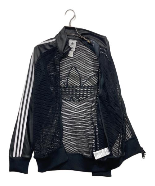 adidas（アディダス）adidas (アディダス) JEREMY SCOTT (ジェレミー スコット) フェイクレザーメッシュトラックトップ ブラック サイズ:Sの古着・服飾アイテム