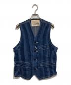 SUGAR CANEシュガーケーン）の古着「ウォバッシュストライプワークベスト / WABASH STRIPE WORK VEST」｜インディゴ