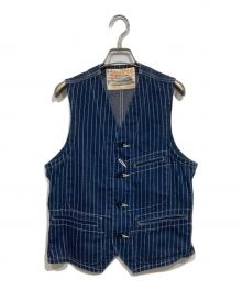 SUGAR CANE（シュガーケーン）の古着「ウォバッシュストライプワークベスト / WABASH STRIPE WORK VEST」｜インディゴ