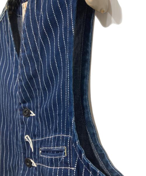 SUGAR CANE（シュガーケーン）SUGAR CANE (シュガーケーン) ウォバッシュストライプワークベスト / WABASH STRIPE WORK VEST インディゴ サイズ:36の古着・服飾アイテム