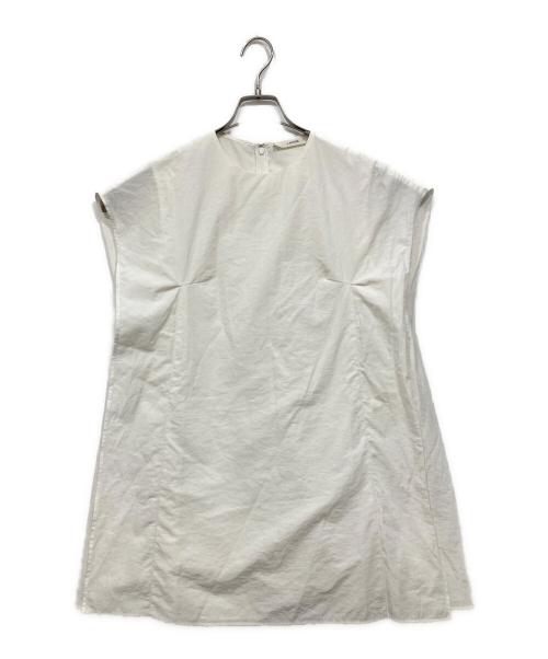 LOHEN（ローヘン）LOHEN (ローヘン) ハイカウントボックスラインブラウス ホワイト サイズ:Fの古着・服飾アイテム
