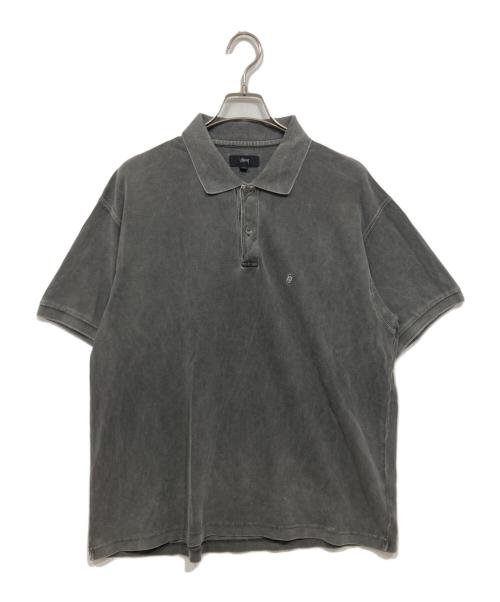 stussy（ステューシー）stussy (ステューシー) ポロシャツ / PIGMENT DYED PIQUE POLO グレー サイズ:Mの古着・服飾アイテム