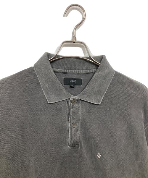 stussy（ステューシー）stussy (ステューシー) ポロシャツ / PIGMENT DYED PIQUE POLO グレー サイズ:Mの古着・服飾アイテム