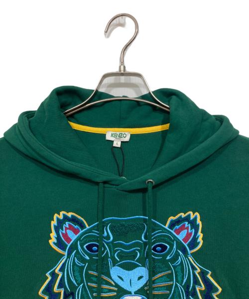 KENZO（ケンゾー）KENZO (ケンゾー) タイガー刺繍プルオーバーパーカー グリーン サイズ:Lの古着・服飾アイテム