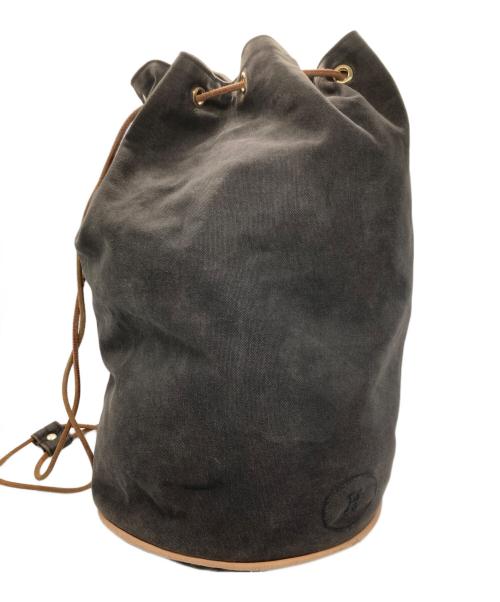 HERMES（エルメス）HERMES (エルメス) 巾着キャンバスバッグ/ ポロション ミミル ブラウンの古着・服飾アイテム