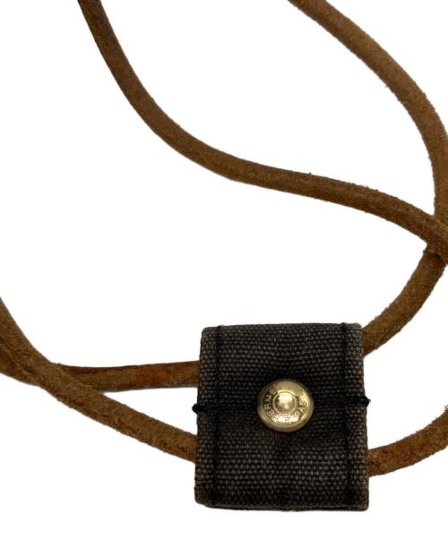 HERMES（エルメス）HERMES (エルメス) 巾着キャンバスバッグ/ ポロション ミミル ブラウンの古着・服飾アイテム