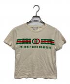 GUCCIグッチ）の古着「プリントTシャツ」｜ベージュ