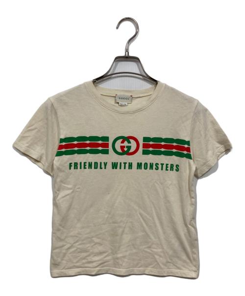 GUCCI（グッチ）GUCCI (グッチ) プリントTシャツ ベージュ サイズ:8の古着・服飾アイテム
