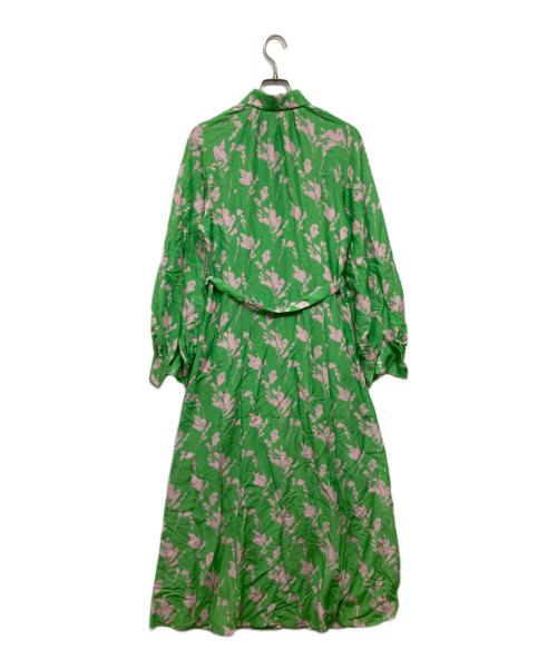allureville（アルアバイル）allureville (アルアバイル) ツートンフラワーシャツワンピース グリーン サイズ:2の古着・服飾アイテム
