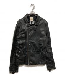 DIESEL（ディーゼル）の古着「ラムレザーライダースジャケット」｜ブラック