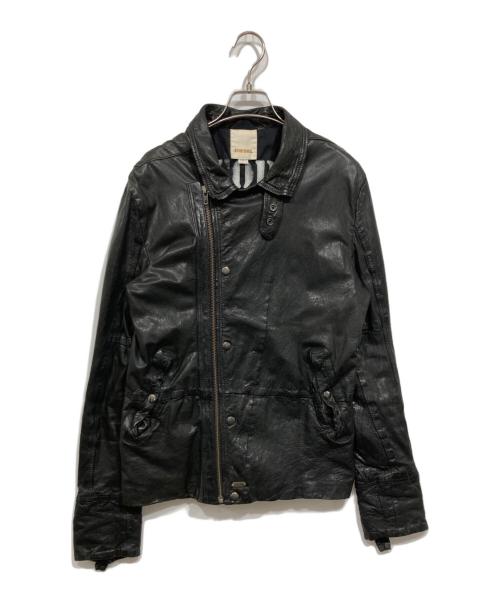 DIESEL（ディーゼル）DIESEL (ディーゼル) ラムレザーライダースジャケット ブラック サイズ:Sの古着・服飾アイテム
