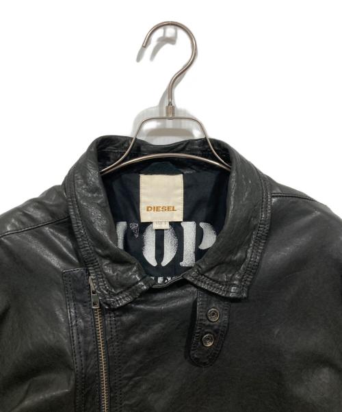 DIESEL（ディーゼル）DIESEL (ディーゼル) ラムレザーライダースジャケット ブラック サイズ:Sの古着・服飾アイテム