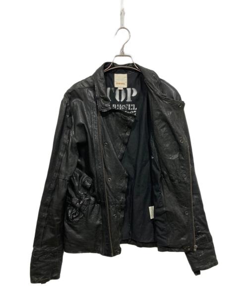 DIESEL（ディーゼル）DIESEL (ディーゼル) ラムレザーライダースジャケット ブラック サイズ:Sの古着・服飾アイテム
