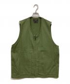 BEAMS PLUSビームスプラス）の古着「強撚コットン オックスフォード ワークベスト」｜グリーン