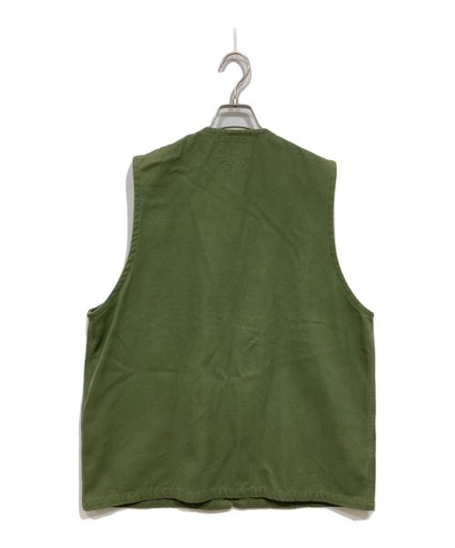 BEAMS PLUS（ビームスプラス）BEAMS PLUS (ビームスプラス) 強撚コットン オックスフォード ワークベスト グリーン サイズ:Lの古着・服飾アイテム