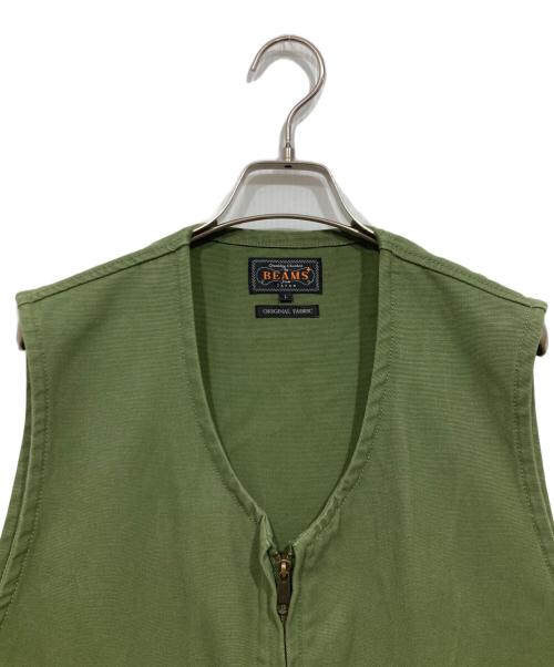 BEAMS PLUS（ビームスプラス）BEAMS PLUS (ビームスプラス) 強撚コットン オックスフォード ワークベスト グリーン サイズ:Lの古着・服飾アイテム