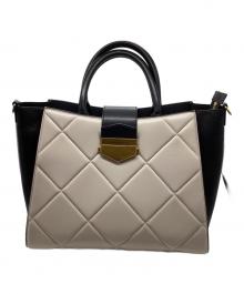CHARLES & KEITH（チャールズアンドキース）の古着「キルティングトートバッグ」｜ベージュ×ブラック
