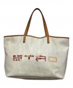 ETROエトロ）の古着「フラワーロゴプリントトートバッグ」｜ホワイト