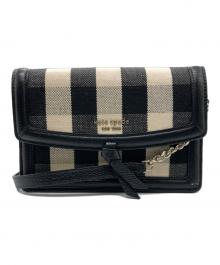 Kate Spade（ケイトスペード）の古着「ギンガムチェックショルダーバッグ」｜ホワイト×ブラック