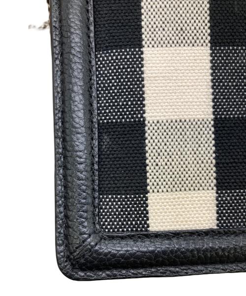 Kate Spade（ケイトスペード）Kate Spade (ケイトスペード) ギンガムチェックショルダーバッグ ホワイト×ブラックの古着・服飾アイテム