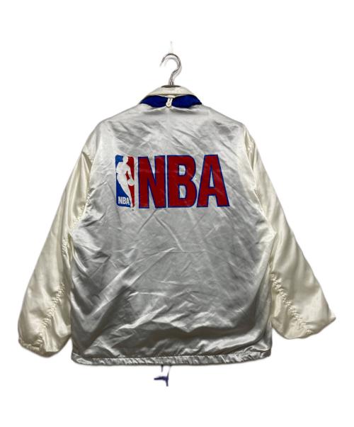 NBA（エヌビーエー）NBA (エヌビーエー) コーチジャケット ホワイト サイズ:Largeの古着・服飾アイテム