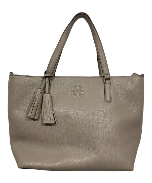 TORY BURCH（トリーバーチ）TORY BURCH (トリーバーチ) フリンジトートバッグ グレーの古着・服飾アイテム