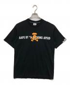 Aape BY A BATHING APEエーエイプ バイ アベイシングエイプ）の古着「プリントTシャツ」｜ブラック