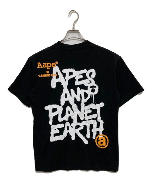 Aape BY A BATHING APE（エーエイプ バイ アベイシングエイプ）AAPE BY A BATHING APE (エーエイプ バイ アベイシングエイプ) プリントTシャツ ブラック サイズ:Sの古着・服飾アイテム
