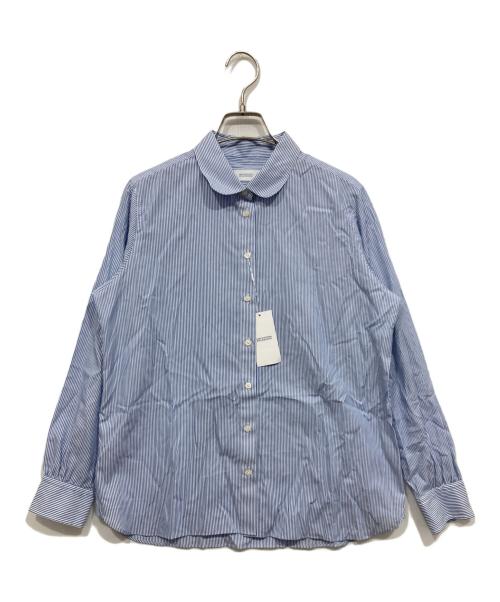 MACKINTOSH PHILOSOPHY（マッキントッシュ フィロソフィー）MACKINTOSH PHILOSOPHY (マッキントッシュ フィロソフィー) ラウンドカラーストライプシャツ ブルー サイズ:38の古着・服飾アイテム