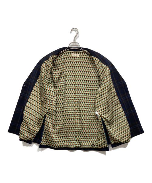 etici（エティチ）etici (エティチ) チェックジャケット ネイビー サイズ:XSの古着・服飾アイテム
