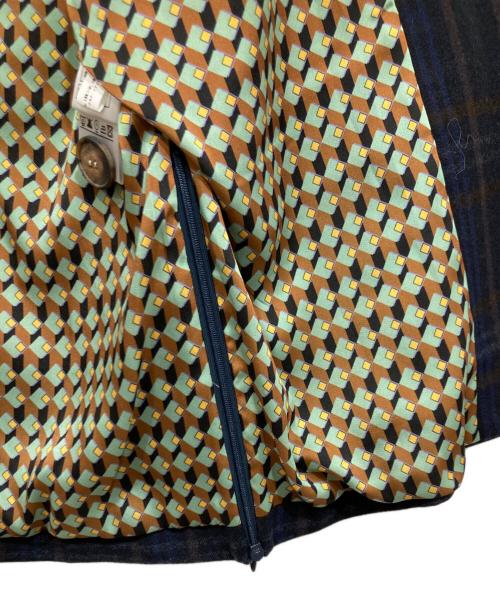 etici（エティチ）etici (エティチ) チェックジャケット ネイビー サイズ:XSの古着・服飾アイテム