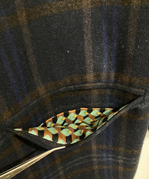 etici（エティチ）etici (エティチ) チェックジャケット ネイビー サイズ:XSの古着・服飾アイテム