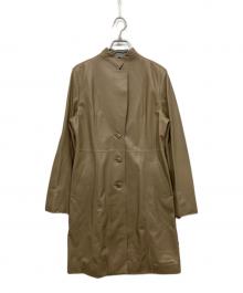 BALMAIN（バルマン）の古着「ラムレザーコート」｜ベージュ
