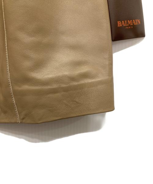 BALMAIN（バルマン）BALMAIN (バルマン) ラムレザーコート ベージュ サイズ:11 未使用品の古着・服飾アイテム