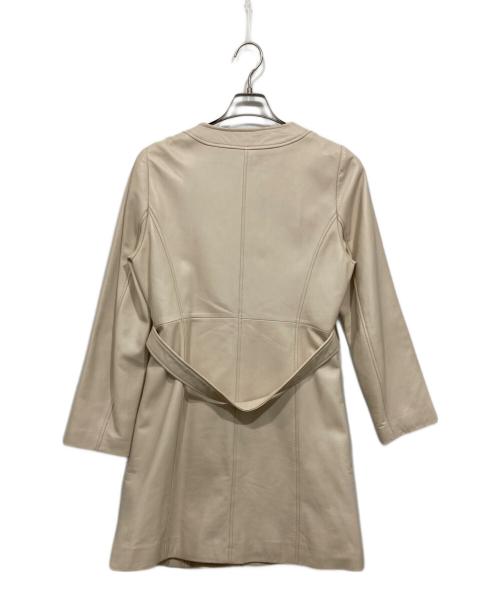 BALMAIN（バルマン）BALMAIN (バルマン) ラムレザーコート アイボリー サイズ:11の古着・服飾アイテム
